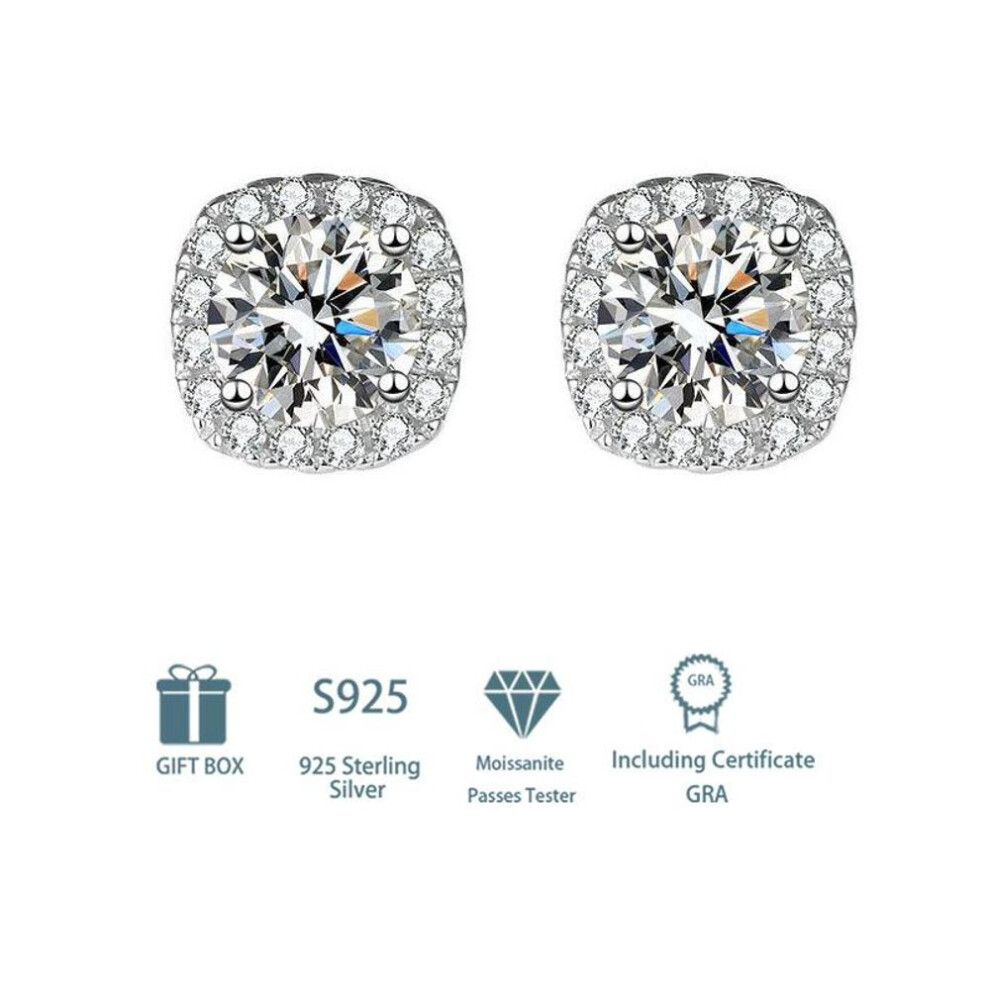 (white, 0.5CT and 0.5CT) Tancise 925 Sterling Silver Moissanite   Earrings Drop Earrings For Women Wedding Party Gifts