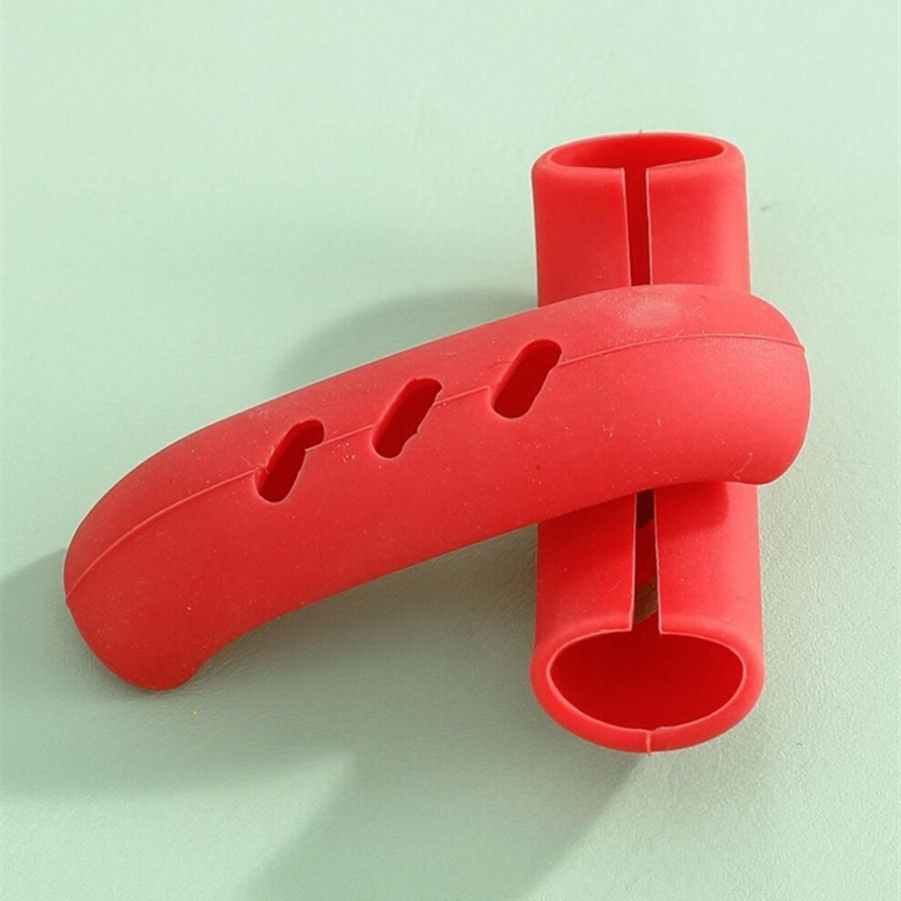(red, 2pcs) 10/6/2PCS Silicone Pan Handle Cover Heat Insulation Covers Pot Ear Clip Steamer Casserole High Temperature Resistant Kitchen Tool
