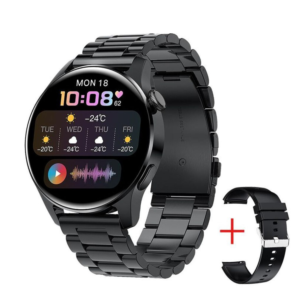 (black, steel belt) Lige 2021 Men Smart Watch Heart Rate Monitor Sports Waterproof Men&apos;s Watches Answer Dial Call Smartwatch For Android Ios Phone