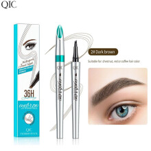 (dark brown) 3D Microblading Eyebrow Pen Waterproof Fork Tip Eyebrow Tattoo Pencil Long Lasting Professional Fine Sketch Liquid Eye Brow Pen
