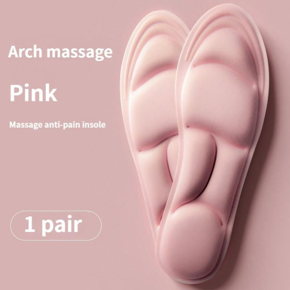 (pink, 43-44) Memory Foam 5D Sport Insoles for Shoes Men Women Deodorant Breathable Cushion Running Insoles For Feet Care Orthopedic Insole