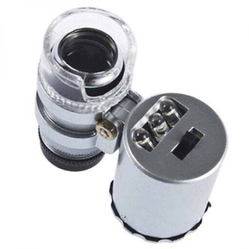 60X Magnifying Magnifier Jeweler Eye Jewelry Loupe Loop LED Light for Inspection / Repairing