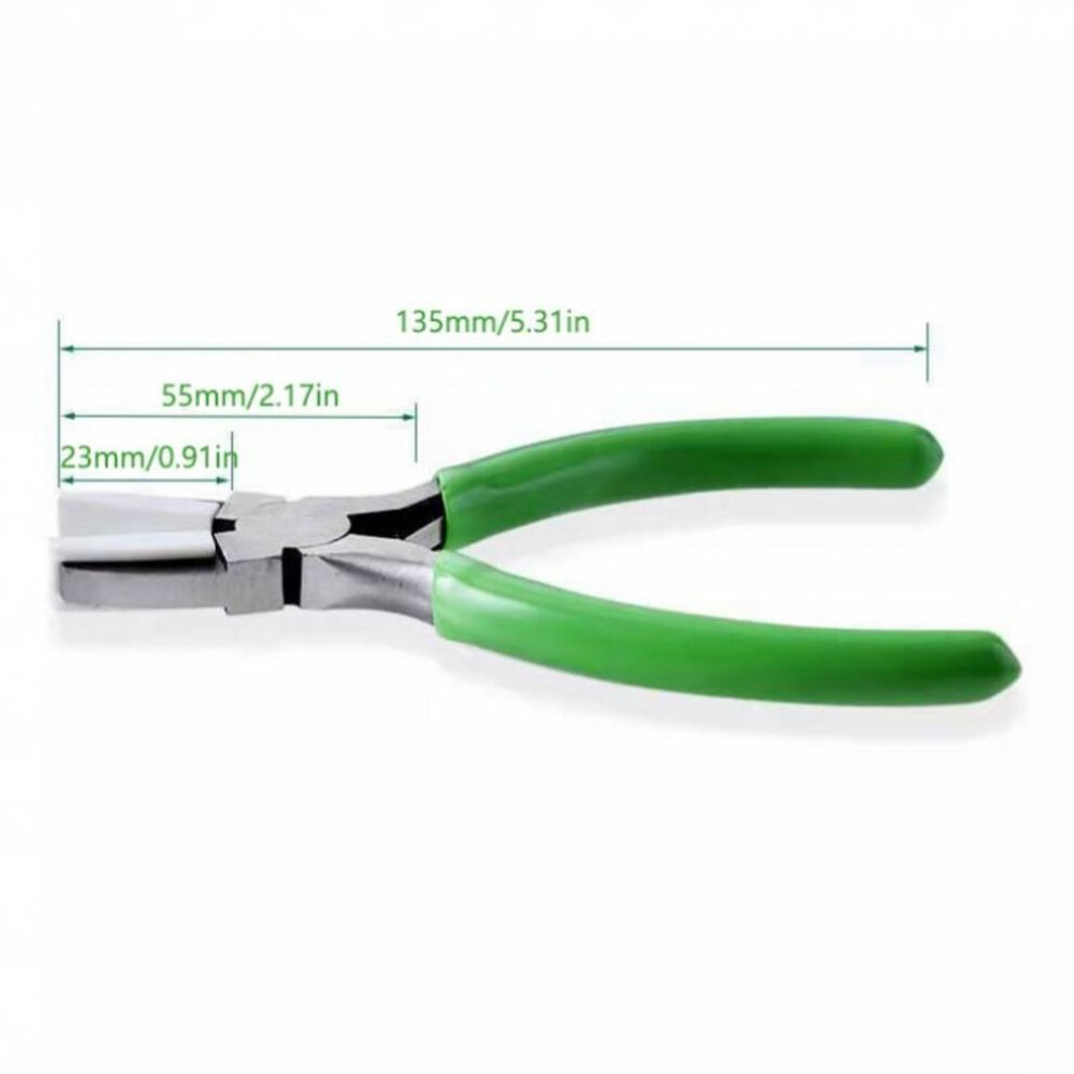 1pc Double Nylon Jaw Pliers Carbon Steel Flat Nose Plier Fordiy Wire Looping Jewelry Making Crafts Bending Forming Tools