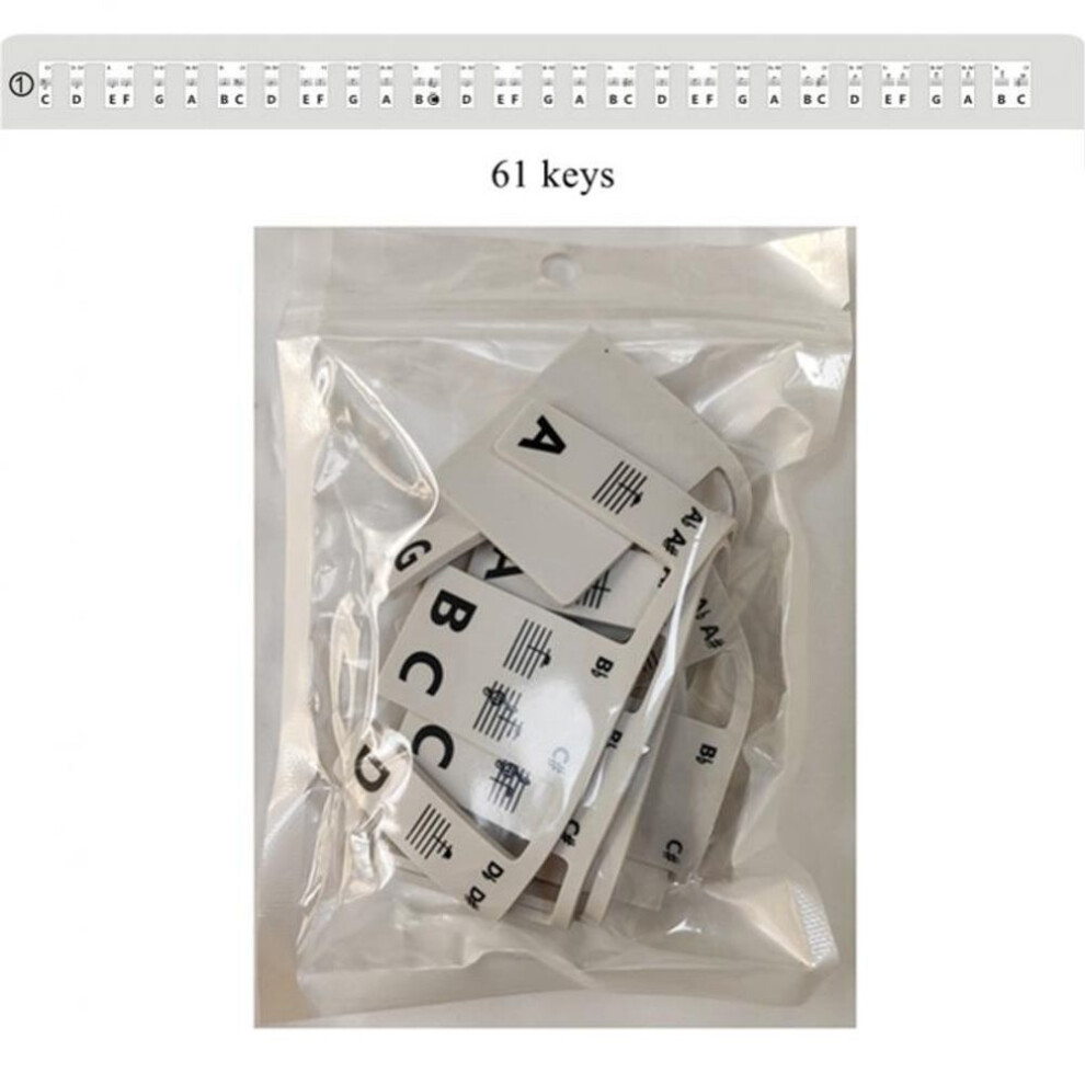 (61 Keys) 61 / 88 Keys Piano Note Marker Silicone Strips For Beginners / Kids No Glue Practice Sticker Free Paste Overlay