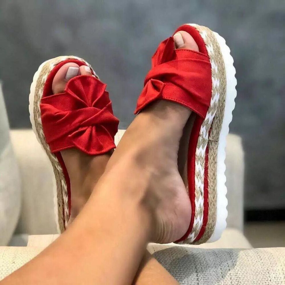 (red, 36) Sandals Women Heels Sandals With Wedges Shoes For Women Platform Sandals Summer Slippers Sandalias Mujer Elegant Summer Shoes