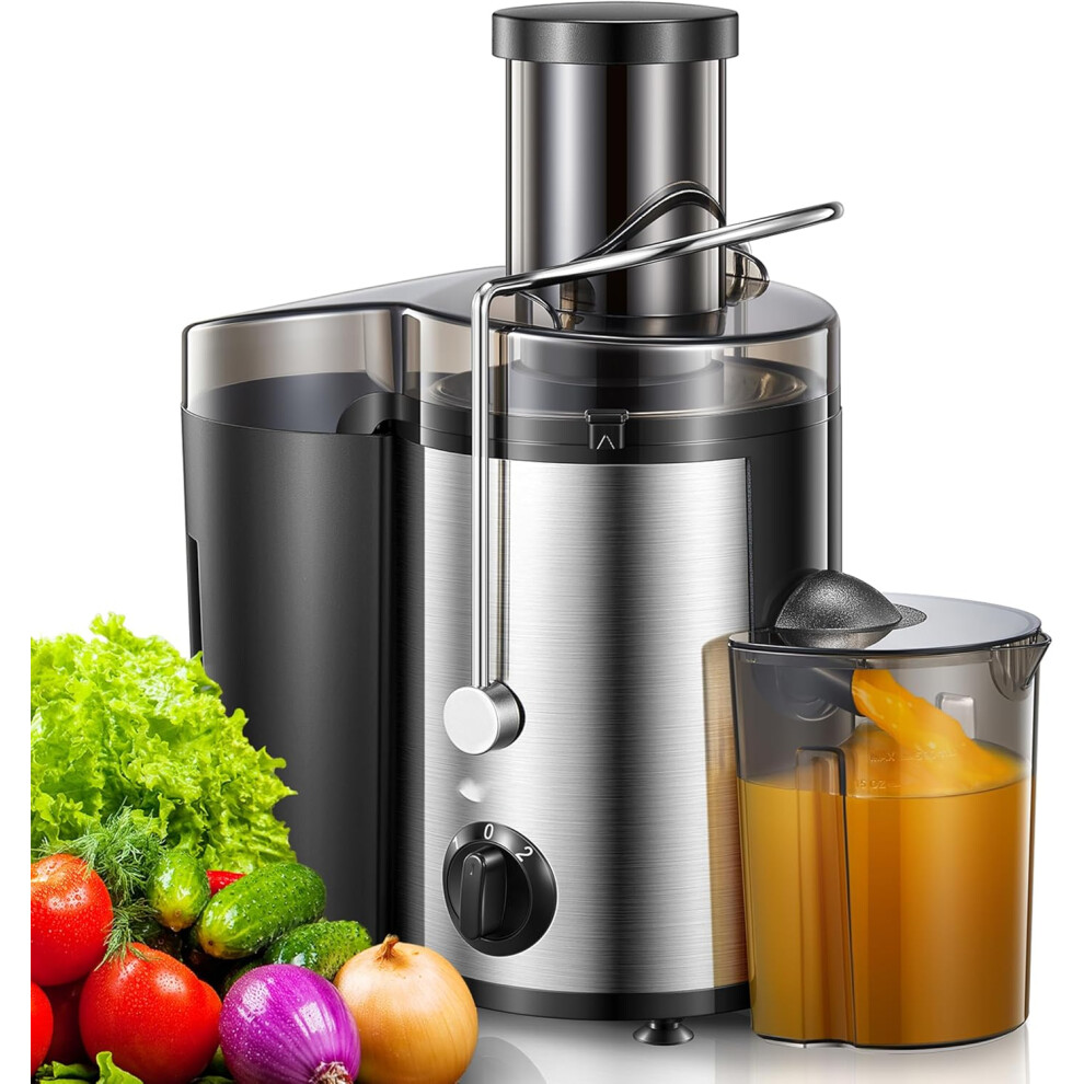 (800 Watts) Centrifuge Machine Whole Fruits and Vegetables 800W, 3 Inch Wide Mouth Juicer with 2 Speeds