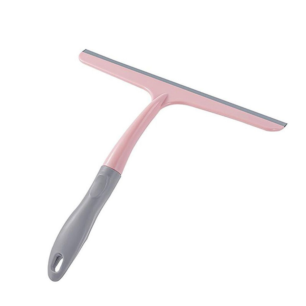 (pink) Silicone Scraper Washing Wiper Shower Squeegee Glass Clean Floor Window Glas Cleaning Tool Water Wall Glass Wiper Household