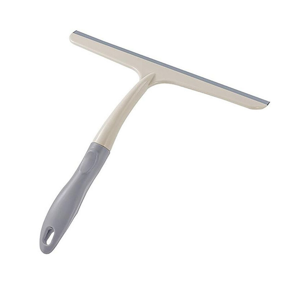 (beige) Silicone Scraper Washing Wiper Shower Squeegee Glass Clean Floor Window Glas Cleaning Tool Water Wall Glass Wiper Household