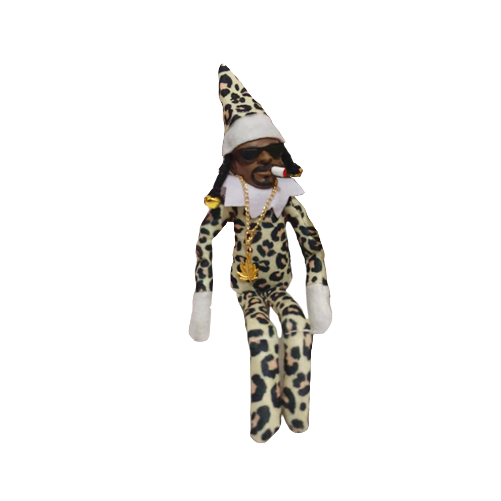 (Leopard) Snoop On The Stoop Christmas Elf Doll Plush Toy Ornaments Decorations Gift Home