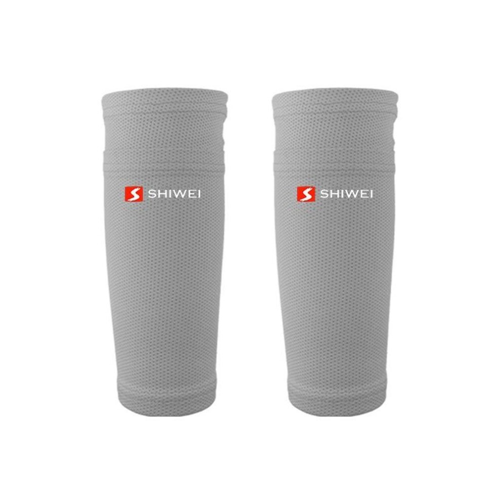 (grey, M) Cute Men&apos;s Soccer Shin Pads Holder Instep Foot Socks Guard Stays Lock Sleeves