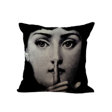 (06) Linen Vintage Piero Fornasetti Face Throw Pillow Case Waist Cushion Cover New
