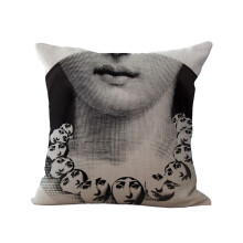 (05) Linen Vintage Piero Fornasetti Face Throw Pillow Case Waist Cushion Cover New