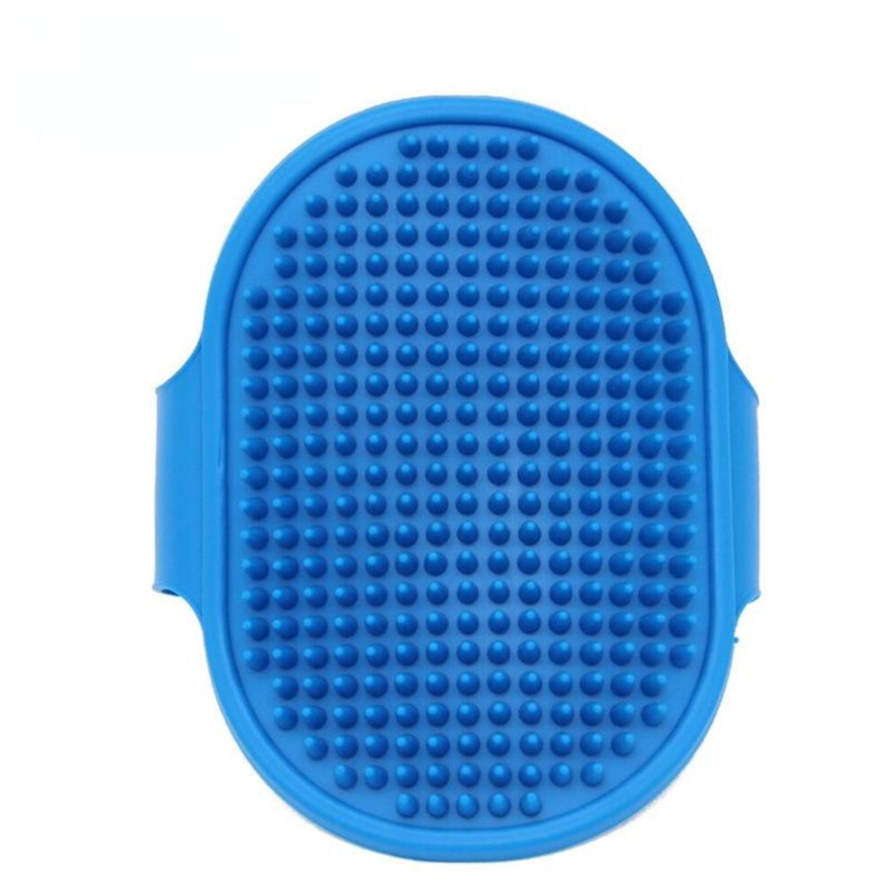 (blue) Dog Cat Bath Brush Pet Comb Rubber Glove Hair Fur Grooming Massaging Massage Glove Pet Shower Dog Brushes