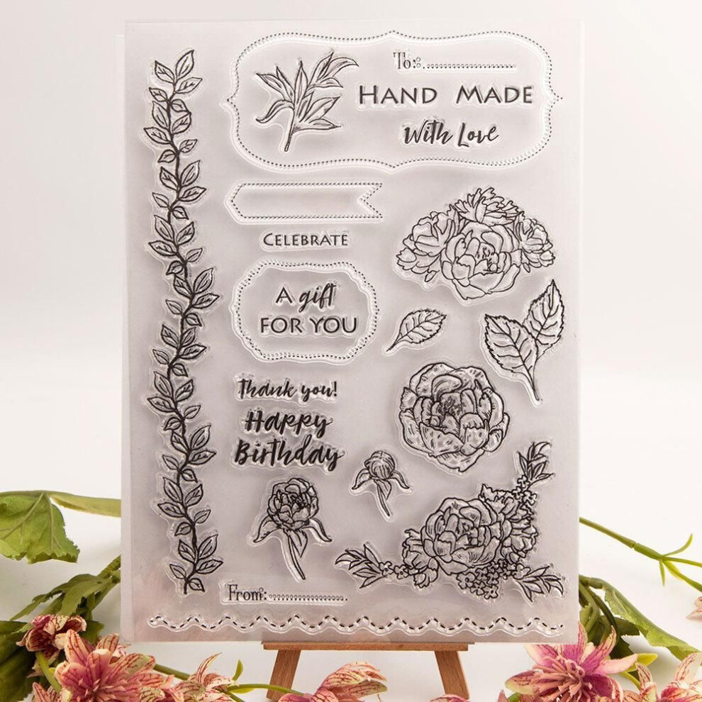 (No.10-Leaf Rattan) Flower Leaf Transparent Silicone Clear Stamp For Seal Diy Scrapbooking Album Clear Stamps Butterfly Lady Vine