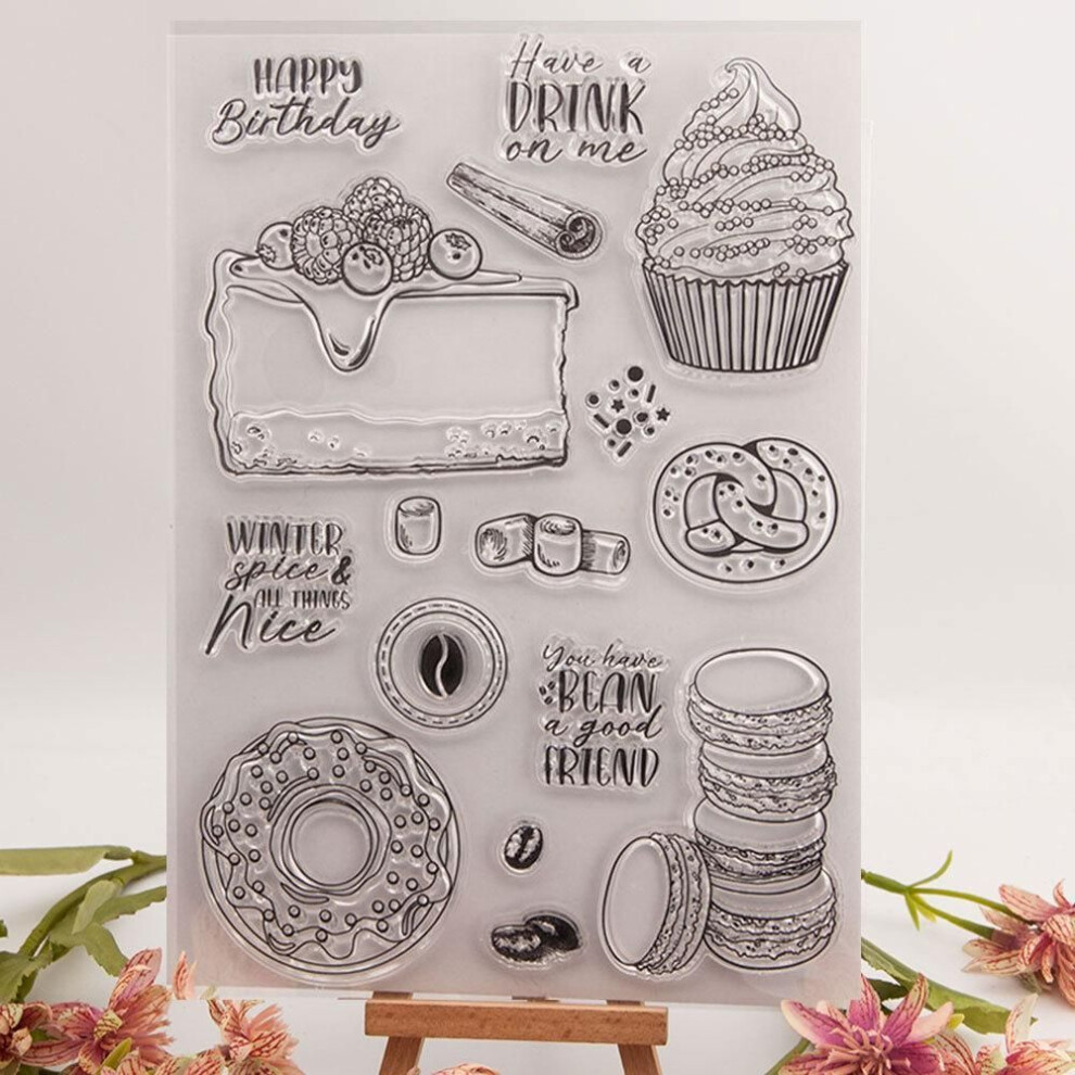 (No.6-Baking Bread) Flower Leaf Transparent Silicone Clear Stamp For Seal Diy Scrapbooking Album Clear Stamps Butterfly Lady Vine