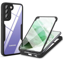 (black, Samsung S21) 360 Full Body for Samsung Galaxy S21 S21FE S22 Plus Ultra 5G Built-in Screen Protector Dustproof Shockproof Anti-Scratch Slim Bumper Protective Case