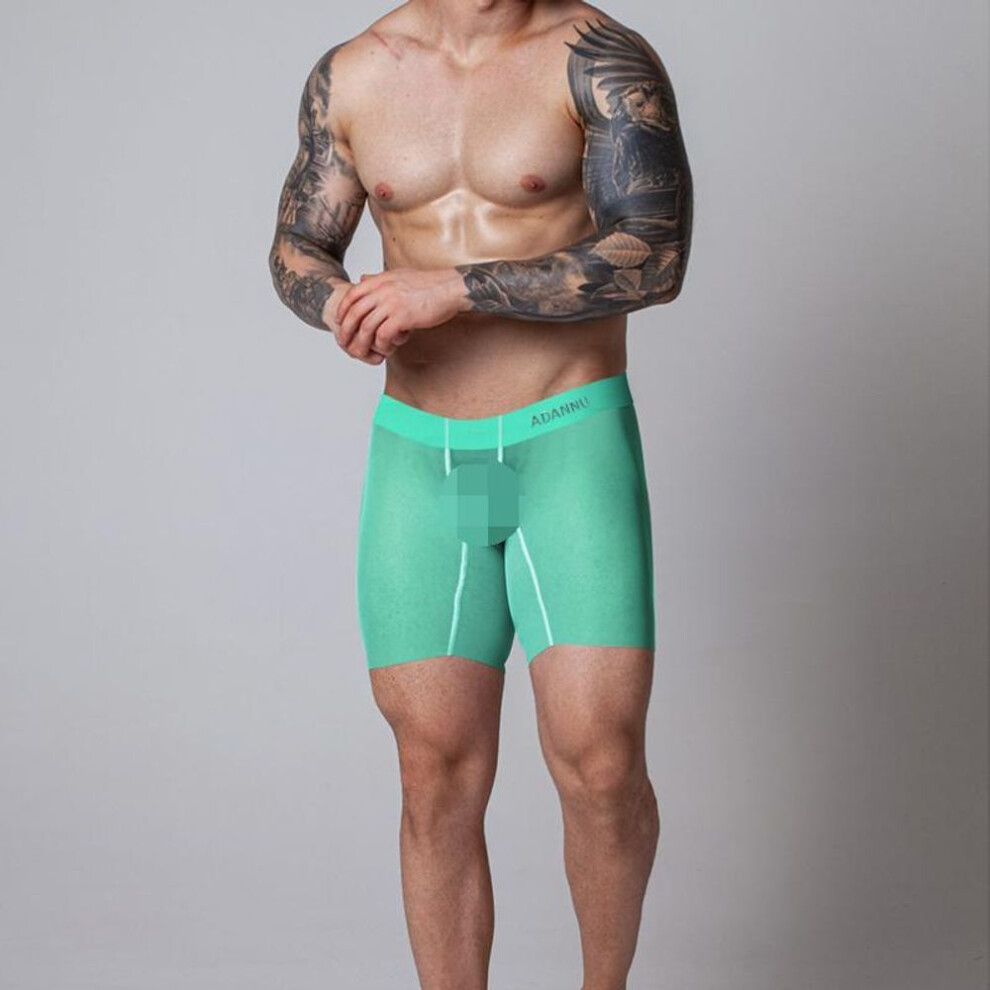 (green, XXL) 1 Piece Ice Silk Men&apos;s Boxers Soft Comfortable Underpants Men Transparent Underwear Ultrathin Breathable Male Boxer Shorts Trunks