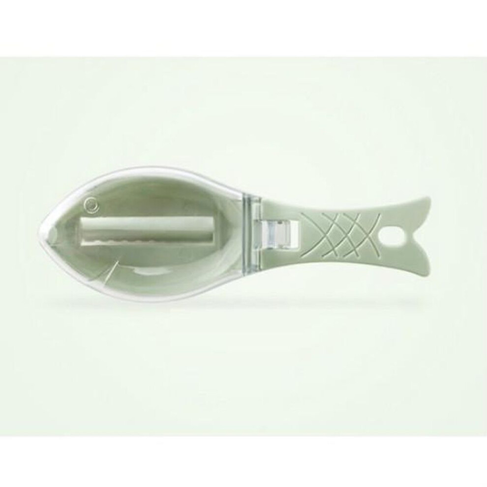 (green) Plastic Fish Scales Scraper Fish Skin Brush Scraping Fishing Scale Brush Graters Remove Fish Knife Cleaning Peeler Scaler Scraper