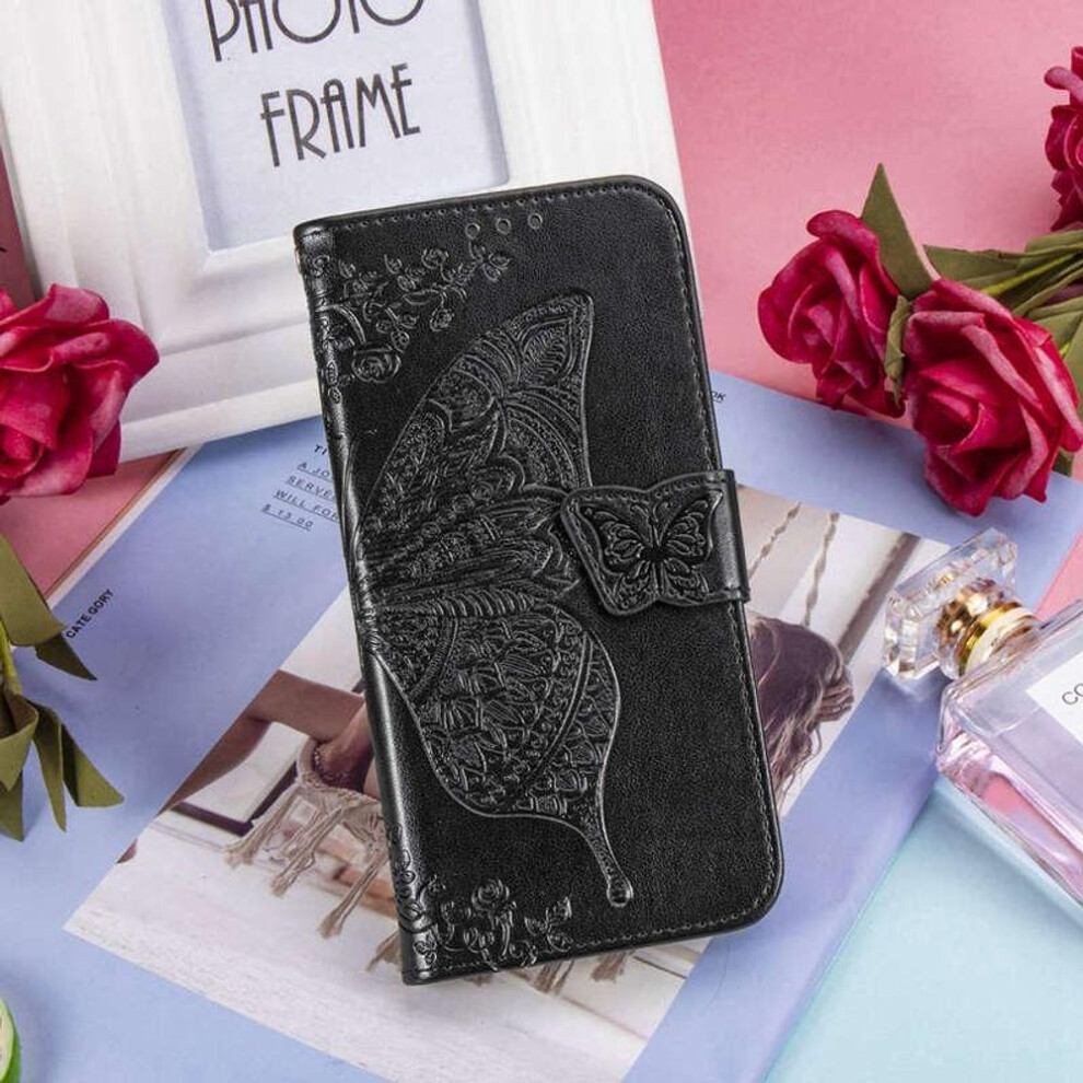 (, Samsung Galaxy S9+ Plus) Wallet Flip Leather Case Samsung Galaxy S8 S9 S10 S20 Plus A51 A71 A50 A30 Fashion Butterfly Pattern Black 8150804610003