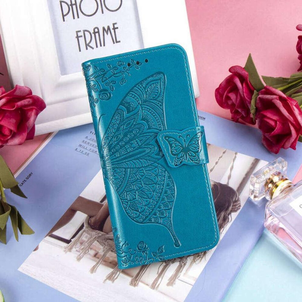 (, Samsung Galaxy S10e) Wallet Flip Leather Case Samsung Galaxy S8 S9 S10 S20 Plus A51 A71 A50 A30 Fashion Butterfly Pattern Blue 8150815887340