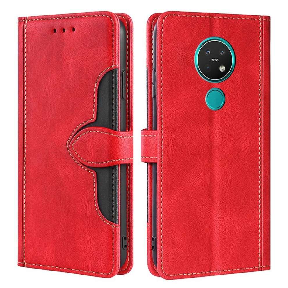 (red, Nokia G22) Frosted Flip Wallet Case For Nokia C21 C20 C01 Plus G21 G11 G20 G10 6.2 7.2 6.3 7.3 5.4 5.1 4.2 X71 Cover Pu Leather Holster Card Slot Phone Bumper