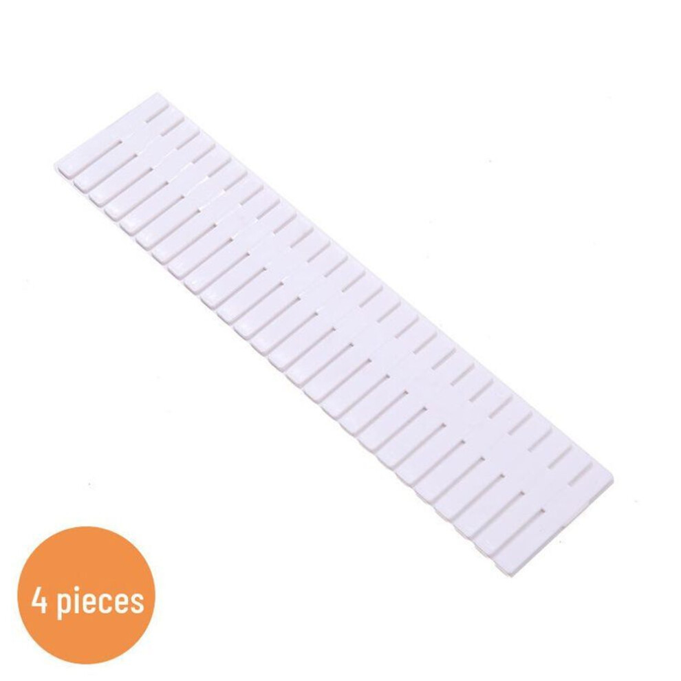 (white, 4-pack, Extended version 47*7cm) Plastic Drawer Divider Storage Box for Underwear and Socks - Ideal for Organizing and Maximizing Drawer Space