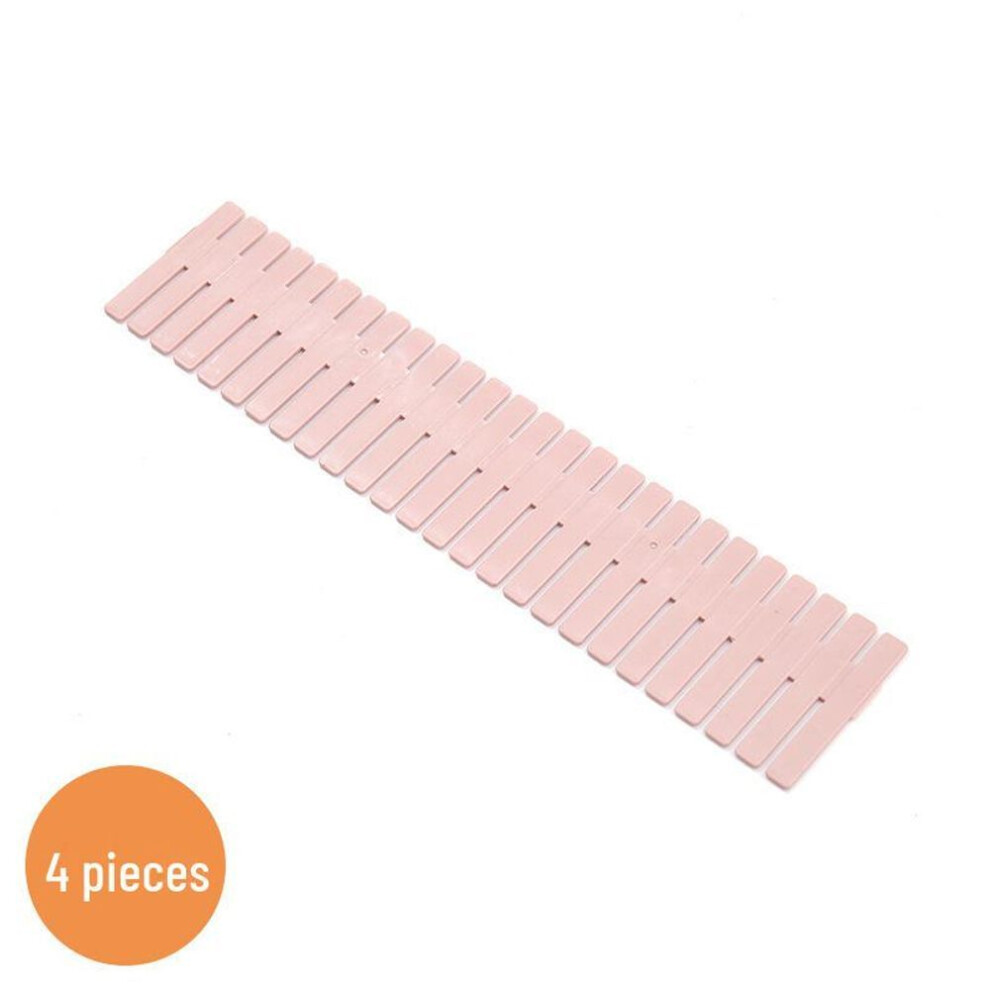 (pink, 4-pack, Long 37*7cm) Plastic Drawer Divider Storage Box for Underwear and Socks - Ideal for Organizing and Maximizing Drawer Space