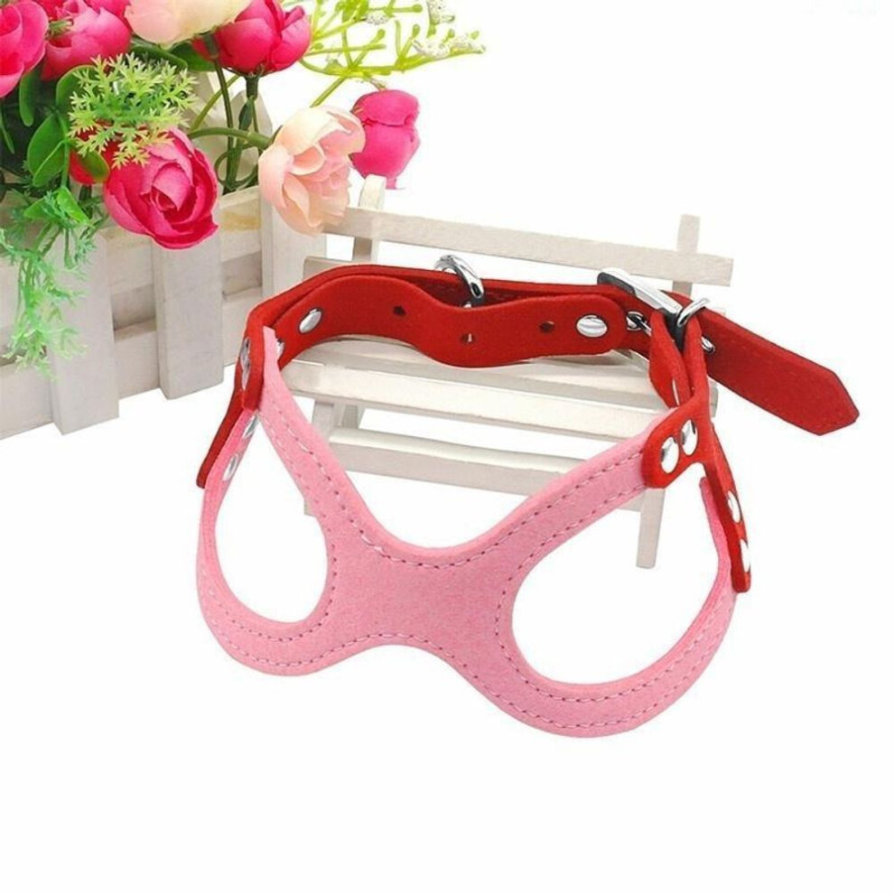 (pink, S) Soft Leather Pet Dog Cat Harness For Puppies Chihuahua Yorkie Ajustable Dog Lead