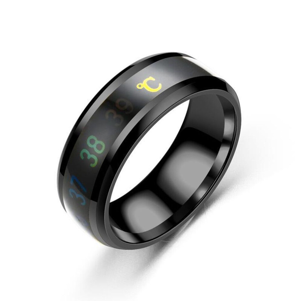 (black, 10) Temperature Ring Titanium Steel Mood Emotion Feeling Intelligent Temperature Sensitive Rings For Women Men Waterproof Jewelry