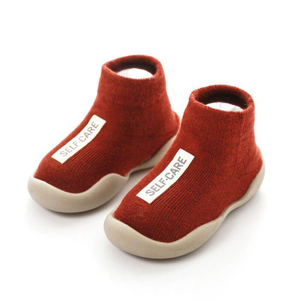 (red, Internal length 13.5cm) Children Anti-slip Shoes Newborn Baby Girl Cotton Non-slip Floor Socks Baby Boy Rubber Sole Cartoon Indoor Socks Infant Shoes