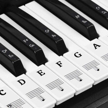 (As show, One size) Piano Key Stickers for 88 keys, Music Piano Keyboard Stickers,Piano Key Note Sticker,Transpar EHW