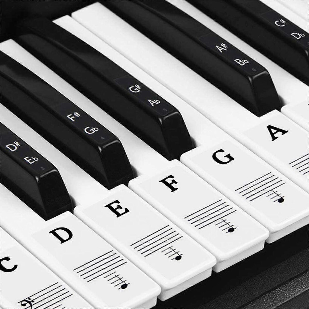 (As Show, One Size) Piano Key Stickers For 88 Keys, Music Piano Keyboard Stickers,Piano Key Note Sticker,Transpar Ehw 5093442671421