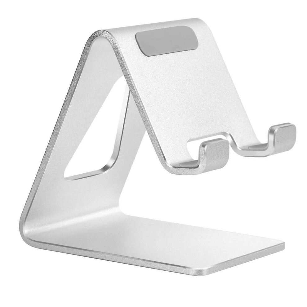 (As Show, One Size) Desk Cell Phone Stand - Aluminum For Iphone 13 12 Pro Samsung All Smartphones(Silv Jyz 5093442668278