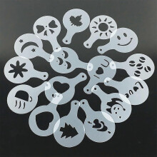 (As show, One size) 16Pcs Coffee Stencils Plastic for Kitchen and Store Cappuccino Arts Templa UKO