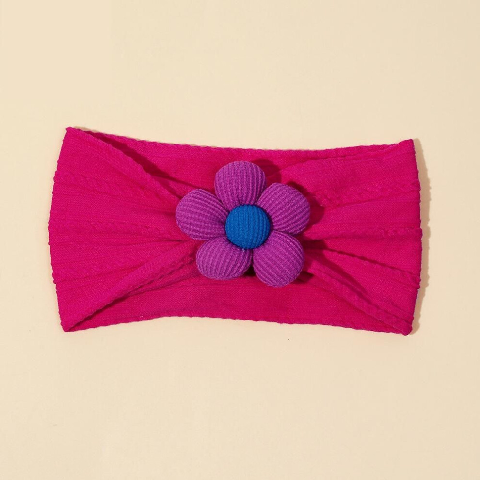 (4) 1Pc Soft Nylon Headscarf  Suitable for Newborn Baby Girl Flower Headband Elastic Hairband Turban Toddler Hair Accessories