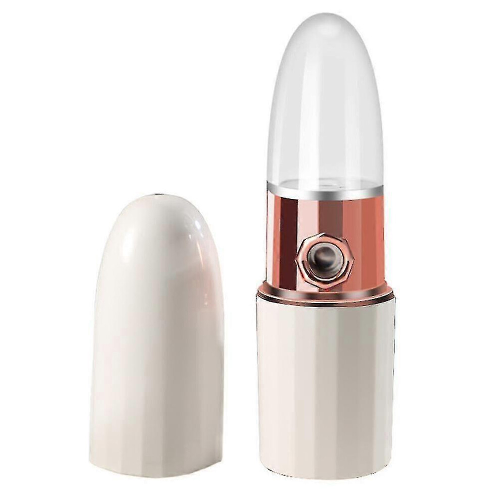 White/Red (As Show, One Size) Nano Facial Mist, Lipstick Shape Portable Cool Mist Moisturizing Facial M Uwj