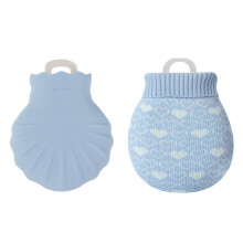 (As show, One size) Mini Hand Warmer Explosion Proof Shell Hot Water Bag With Knitted Cover(Bl WWQ