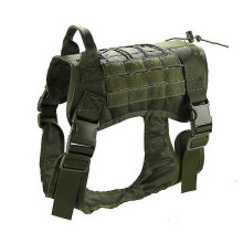 (As show, One size) (L)Tactical Dog Harness Adjustable Dog Harness Vest Nylon Breathable Harness For Dogs color Dark Gre O[D