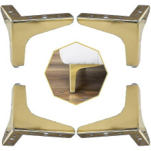(As show, One size) 4 Packs Furniture Table Legs, Metal Legs For Furniture, Replacement Triangle Cabinet Legs For Wardrobe, Sofa, Chair, Coffee Table (gold, 10cm) CJO