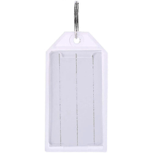 (As show, One size) 50 Pack White Plastic Key Tags With Split Ring Holder Label Window Luggage Label Tags Key Ring Keych CUS
