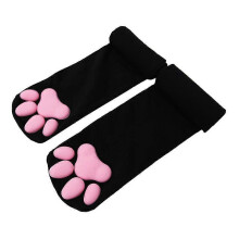 (As show, One size) New Cat Paw Socks For Women Girls Kawaii 3d Cat Claw Toe Beanies Cute Gift Lolita Paw Pads Cosplay Cat Paw Pad Thigh High Socks HNN