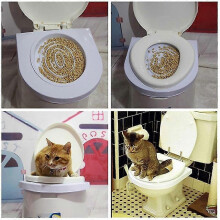 (As show, One size) 1pc Cat Toilet Training Kit Cleaning System Kitty Pets Potty Urinal Litter HMP