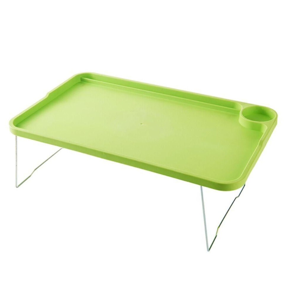 (green) Breakfast Bed Tray Cup Holder Portable Multi-function Lap Desk Foldable Laptop Bed Desk Bed Table