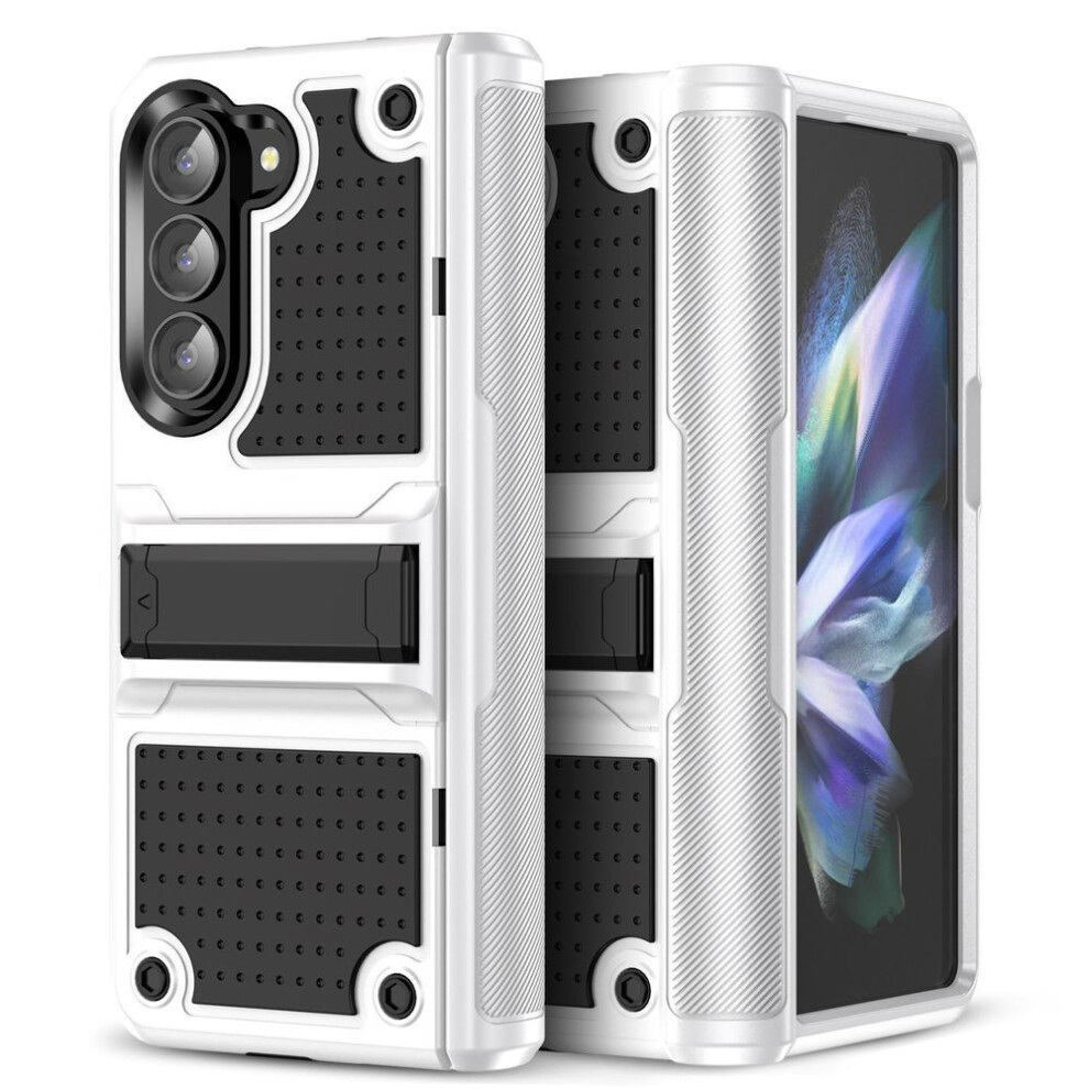 (white,black, Samsung z fold 5) For Samsung Z Fold 5 Portable Matte Kickstand Coque Case for Samsung Galaxy Z Fold 5 Fold5 5G Zfold5 Shockproof Cover