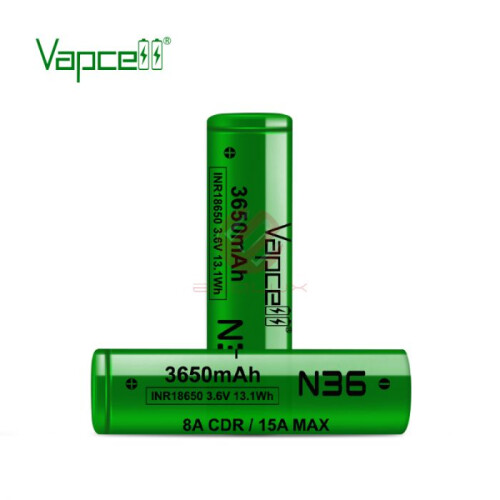 2x Vapcell N36 18650 3650mAh 8A 3.7V Batteries 1