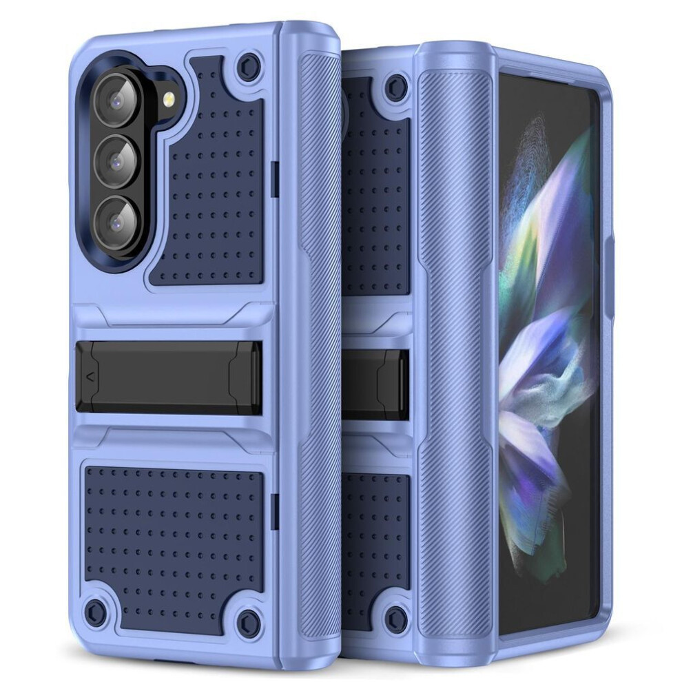 (purple,navy blue, Samsung z fold 5) For Samsung Z Fold 5 Portable Matte Kickstand Coque Case for Samsung Galaxy Z Fold 5 Fold5 5G Zfold5 Shockproof C