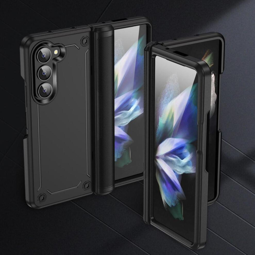 (black, Samsung z fold 5) For Samsung Z Fold 5 Zfold5 Shockproof Folding Case For Samsung Galaxy Z Fold 5 Fold5 Comfortable Cell Phone Protective Cover