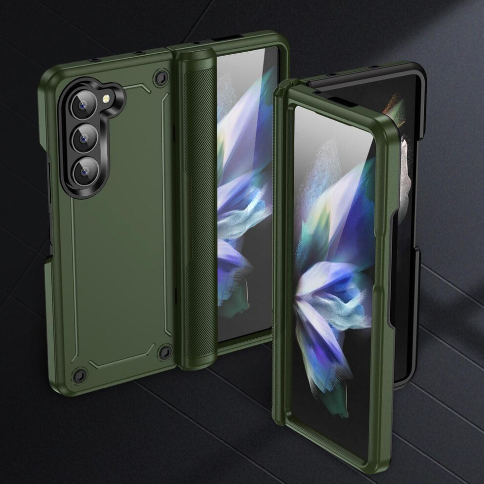 (army green, Samsung z fold 5) For Samsung Z Fold 5 Zfold5 Shockproof Folding Case For Samsung Galaxy Z Fold 5 Fold5 Comfortable Cell Phone Protective Cover