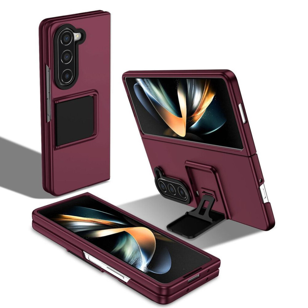 (wine red, for Samsung Z Fold 4) Comfortable Portable Stand Case For Samsung Galaxy Z Fold 5 Fold4 Fold3 Fold5 Fold 3 4 Zfold5 Folding Design Cell Phone Cover