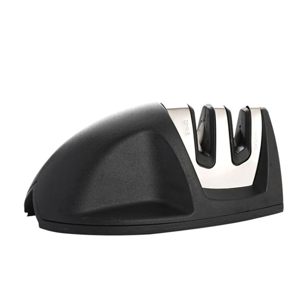 (black) Knife Sharpener 2 Stages Knife Sharpening Stone Grindstone Whetstone Grinder Household